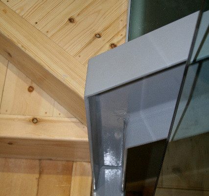 steel beam bolted to floor