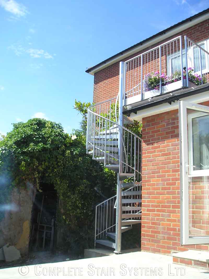 Bespoke Spiral Staircase Southampton - External Spiral 3 outdoor spiral staircase to back of house