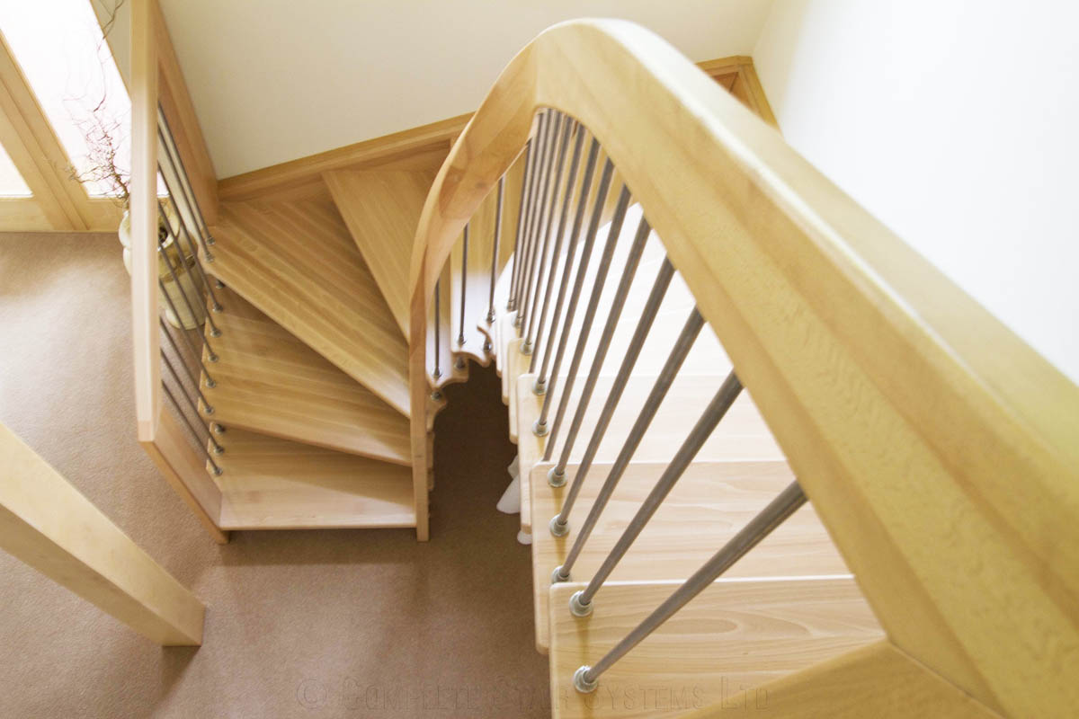 Bespoke Timber Staircase Tadley half staircase wooden stair with twisting handrail