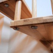 timber step close up of a floating timber staircase