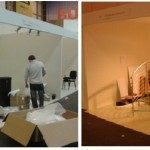 an exhibition stand being constructed