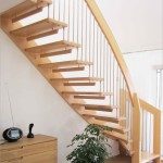 open beech staircase with plant below
