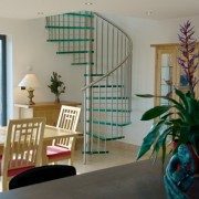 glass spiral in a kitchen dining area
