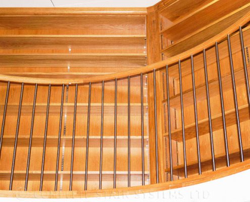 curved landing balustrade around an opening