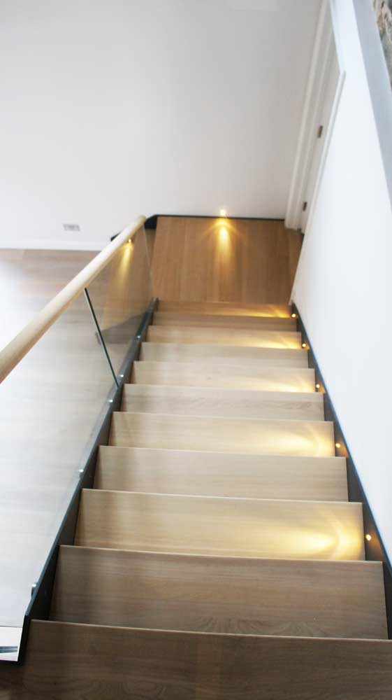 Bespoke Staircase Godalming with Oak Treads & Glass Balustrade