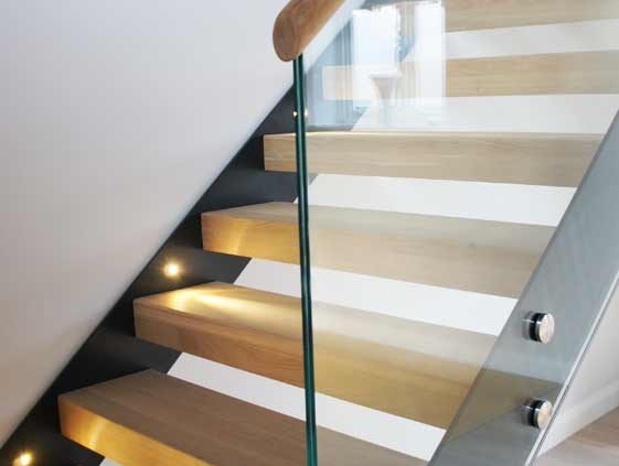 Bespoke-Staircase-Godalming-5 glass panel to side of black steel stair
