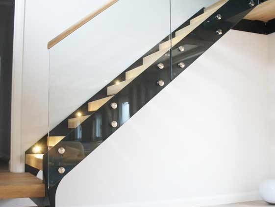 Bespoke-Staircase-Godalming-8 black steel staircase in a oak framed building
