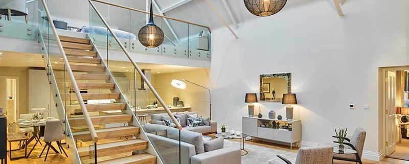 Bespoke-Staircase-Midhurst-6 freestanding white and wood staircase with frameless glass balustrade