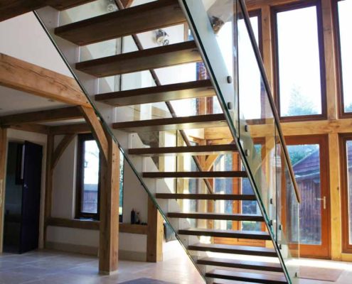 Bespoke-Staircase-Whitchurch-4 open riser staircase with wooden steps