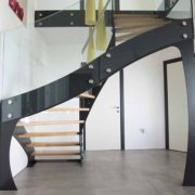 large stair with legs in black steel