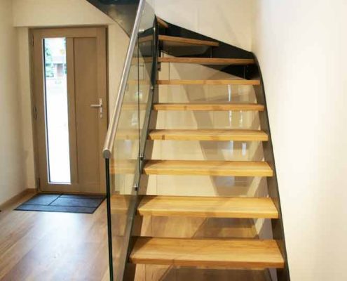 Modern-Staircase-Bromley-1 hallway with feature staircase with open risers