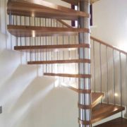 stainless steel centre column on a spiral staircase