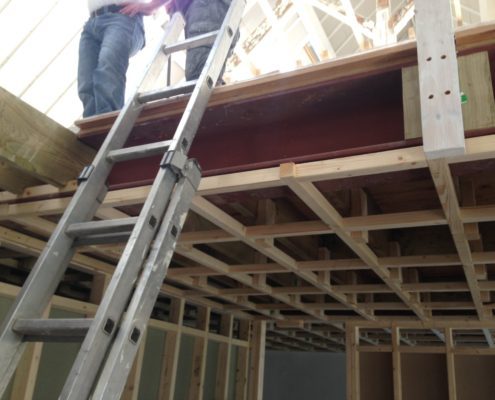 steel beam in building site