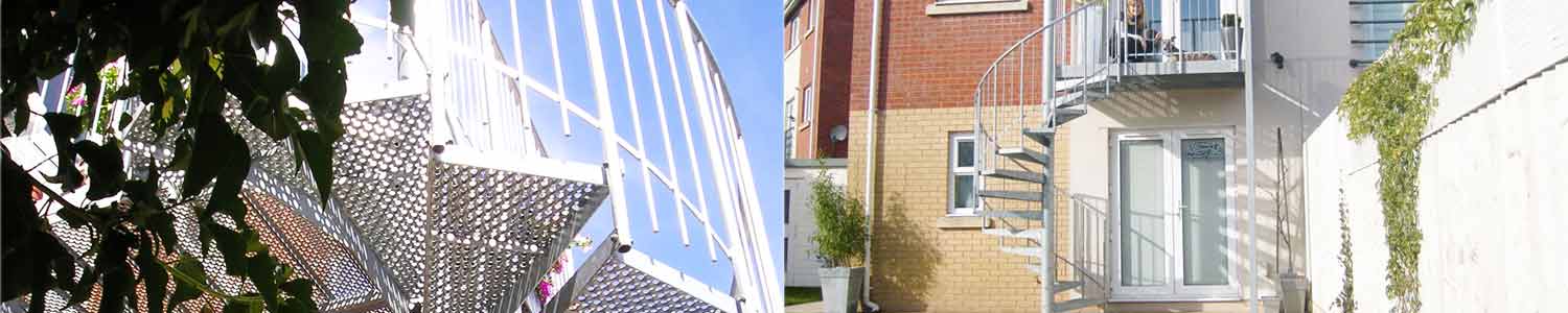 two spiral staircase picture in external situations
