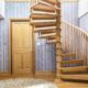 all wood spiral stair in a house