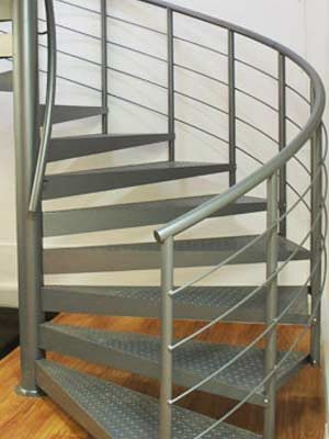 spiral stair with Steel-Horizontal-Rails