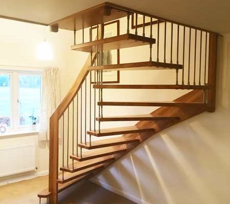 floating wooden stair