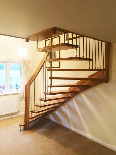 floating wooden stair