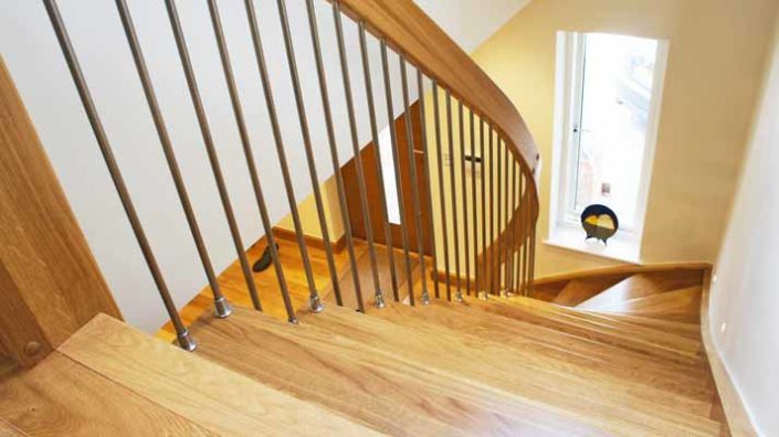 wooden steps on a staircase
