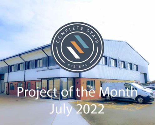 project of the month visual with office building and company logo