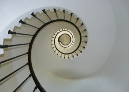 modern staircase ideas visual with a helical white stair