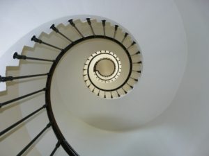 modern staircase ideas visual with a helical white stair