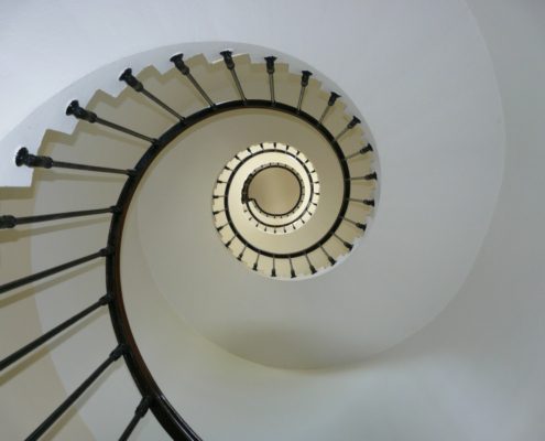 modern staircase ideas visual with a helical white stair