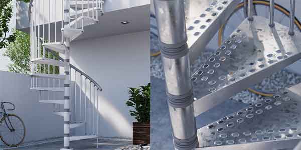 kit spiral stair - exterior zink