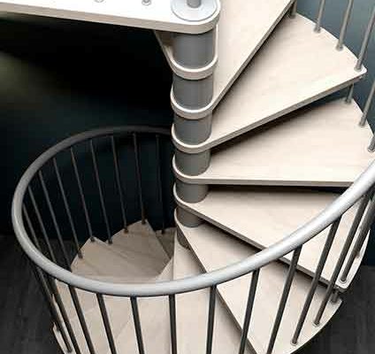 looking down on the C20 kit spiral wooden treads