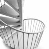 The F20 steel spindle stair in white set on a white background