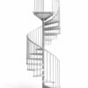 render view of an F20Z kit spiral stair in white with white background