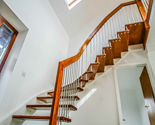 quarter turn stair with roof windows above