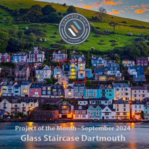 Dartmouth hill houses, sea hills and sky
