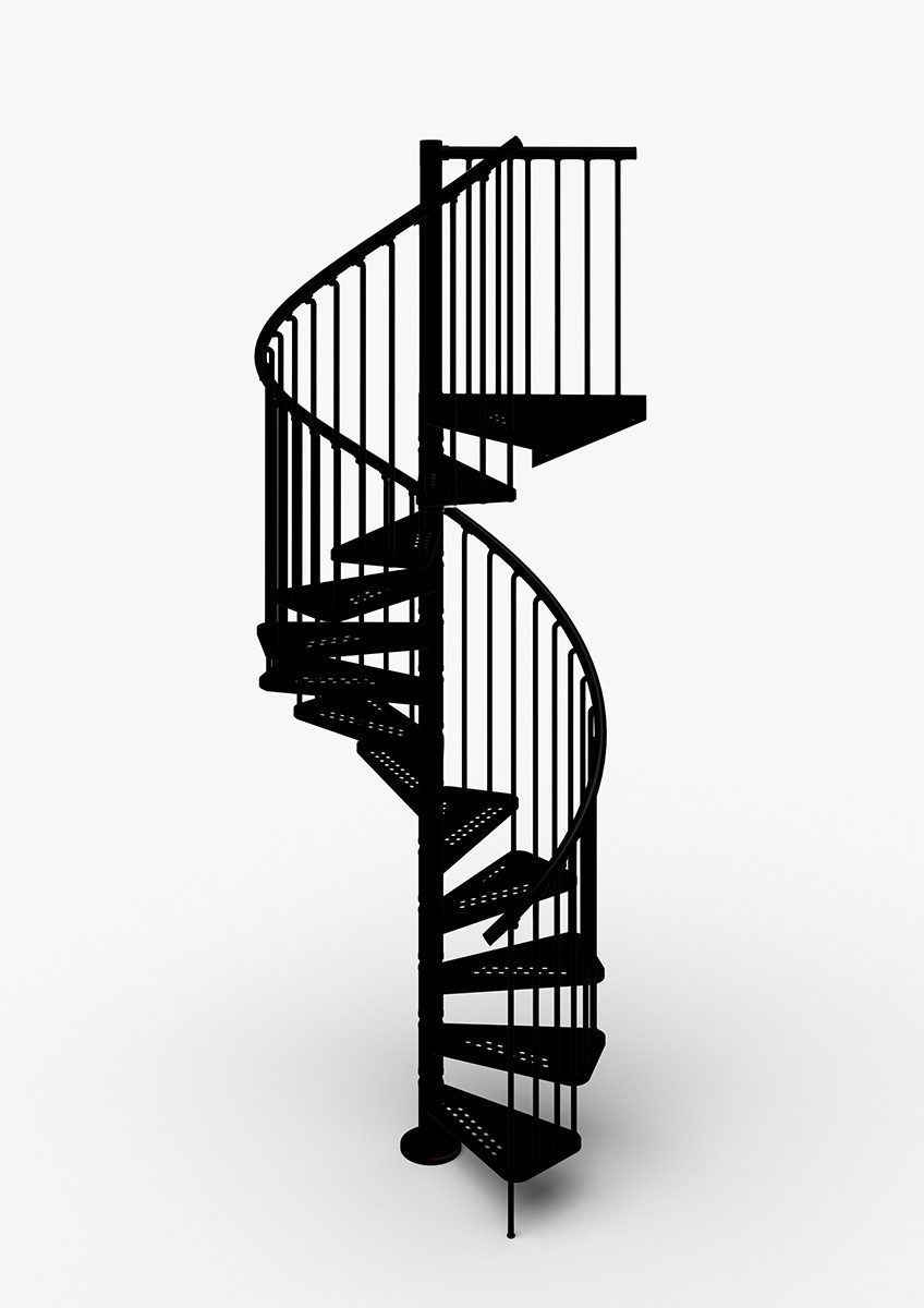 Exterior-Zink-Kit-Spiral-Staircase black