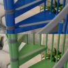 Gamia Steel Spiral Stair blue and green